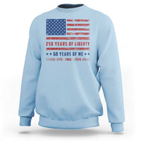 Patriotic 60th Birthday USA 250th Anniversary Sweatshirt 250 Years of Liberty 1966 60 Year Old Gift