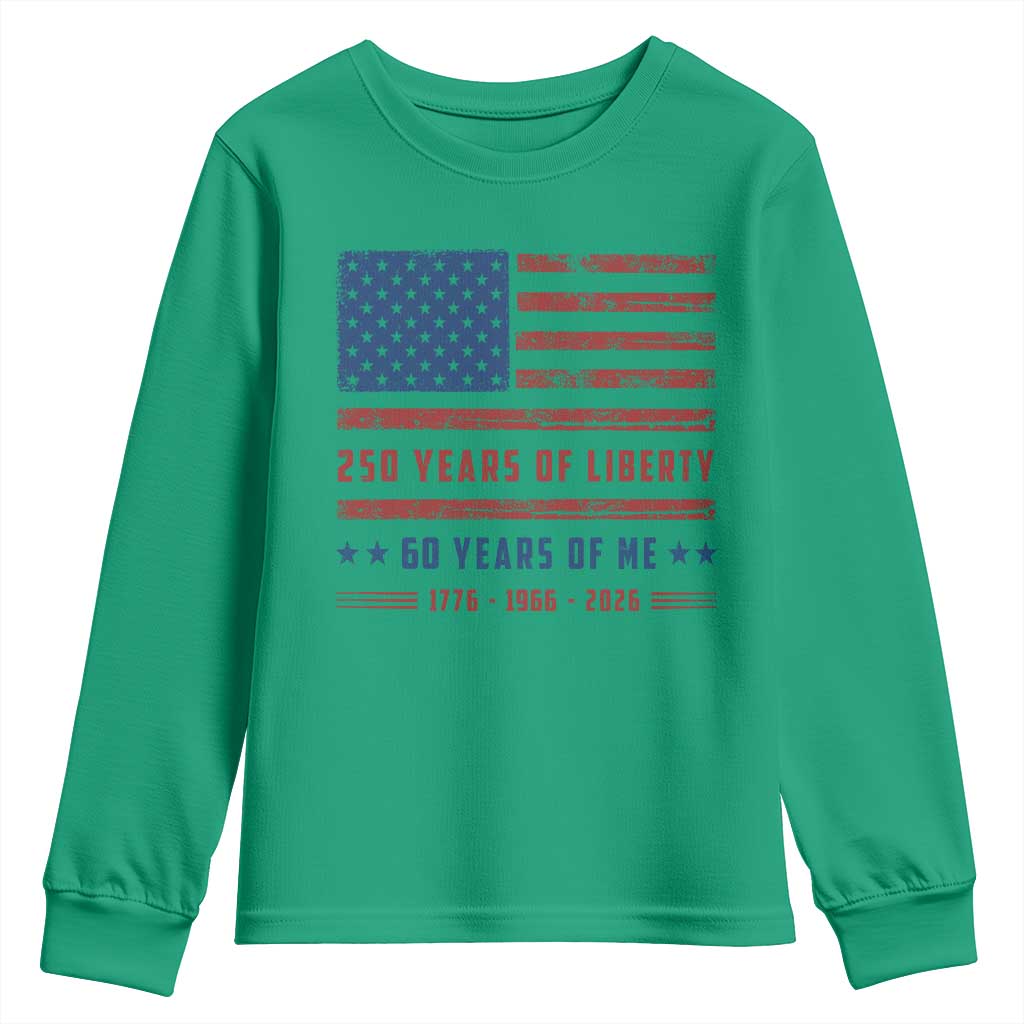 Patriotic 60th Birthday USA 250th Anniversary Youth Sweatshirt 250 Years of Liberty 1966 60 Year Old Gift