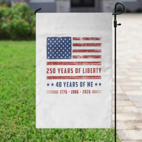 Patriotic 40th Birthday USA 250th Anniversary Garden Flag 250 Years of Liberty 1986 40 Year Old Gift