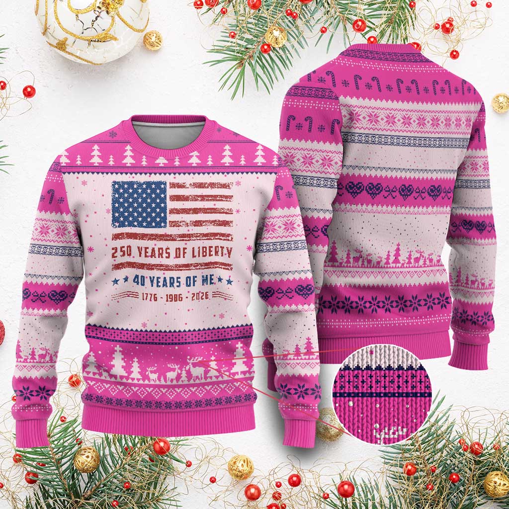 Patriotic 40th Birthday USA 250th Anniversary Ugly Christmas Sweater 250 Years of Liberty 1986 40 Year Old Gift
