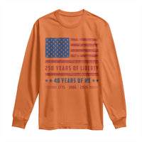 Patriotic 40th Birthday USA 250th Anniversary Long Sleeve Shirt 250 Years of Liberty 1986 40 Year Old Gift