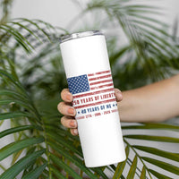 Patriotic 40th Birthday USA 250th Anniversary Skinny Tumbler 250 Years of Liberty 1986 40 Year Old Gift