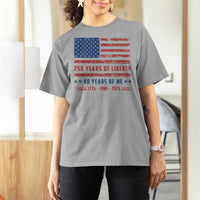 Patriotic 40th Birthday USA 250th Anniversary T Shirt For Women 250 Years of Liberty 1986 40 Year Old Gift