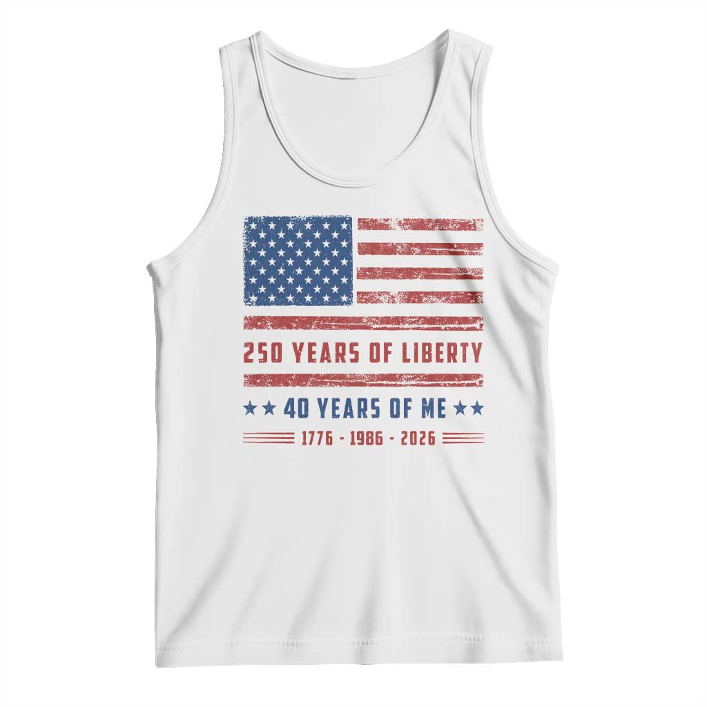 Patriotic 40th Birthday USA 250th Anniversary Tank Top 250 Years of Liberty 1986 40 Year Old Gift
