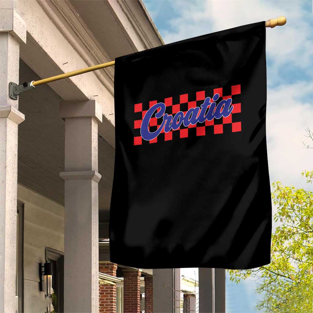 Croatia Garden Flag Checkered Retro Hrvatska Zagreb Croatian