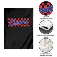Croatia Garden Flag Checkered Retro Hrvatska Zagreb Croatian