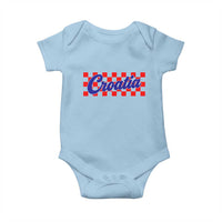Croatia Baby Onesie Checkered Retro Hrvatska Zagreb Croatian