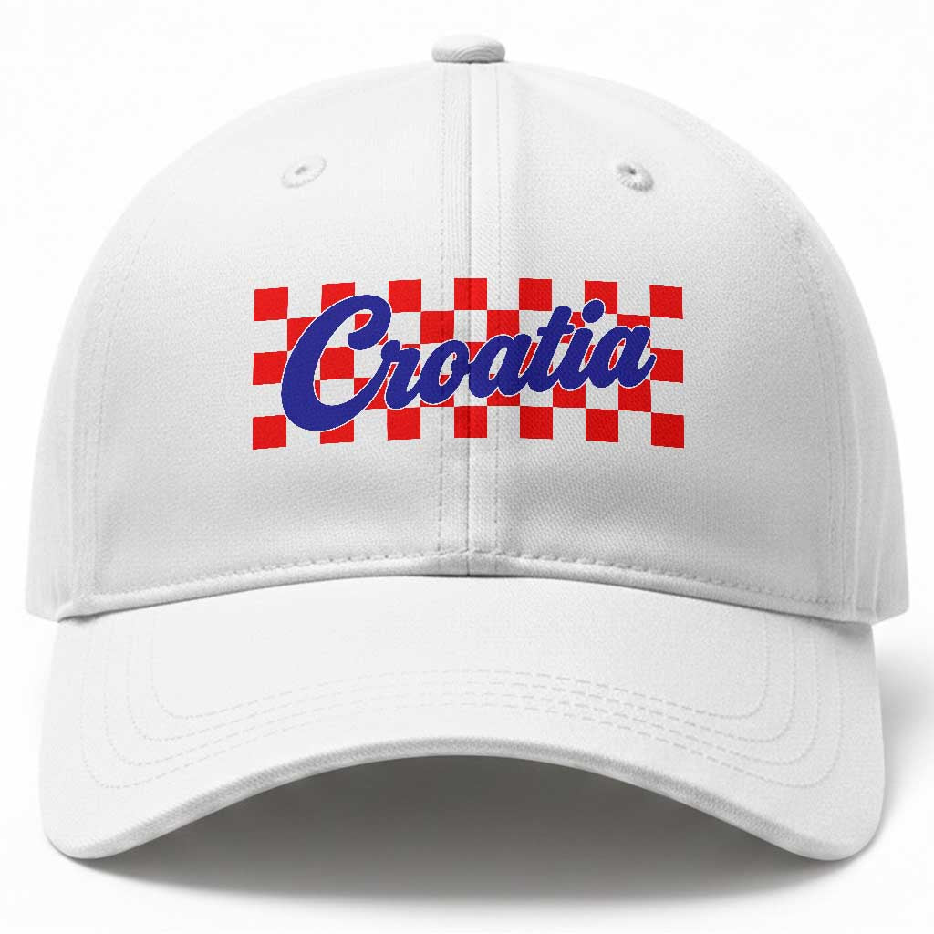 Croatia Baseball Cap Checkered Retro Hrvatska Zagreb Croatian