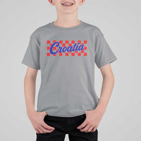 Croatia T Shirt For Kid Checkered Retro Hrvatska Zagreb Croatian