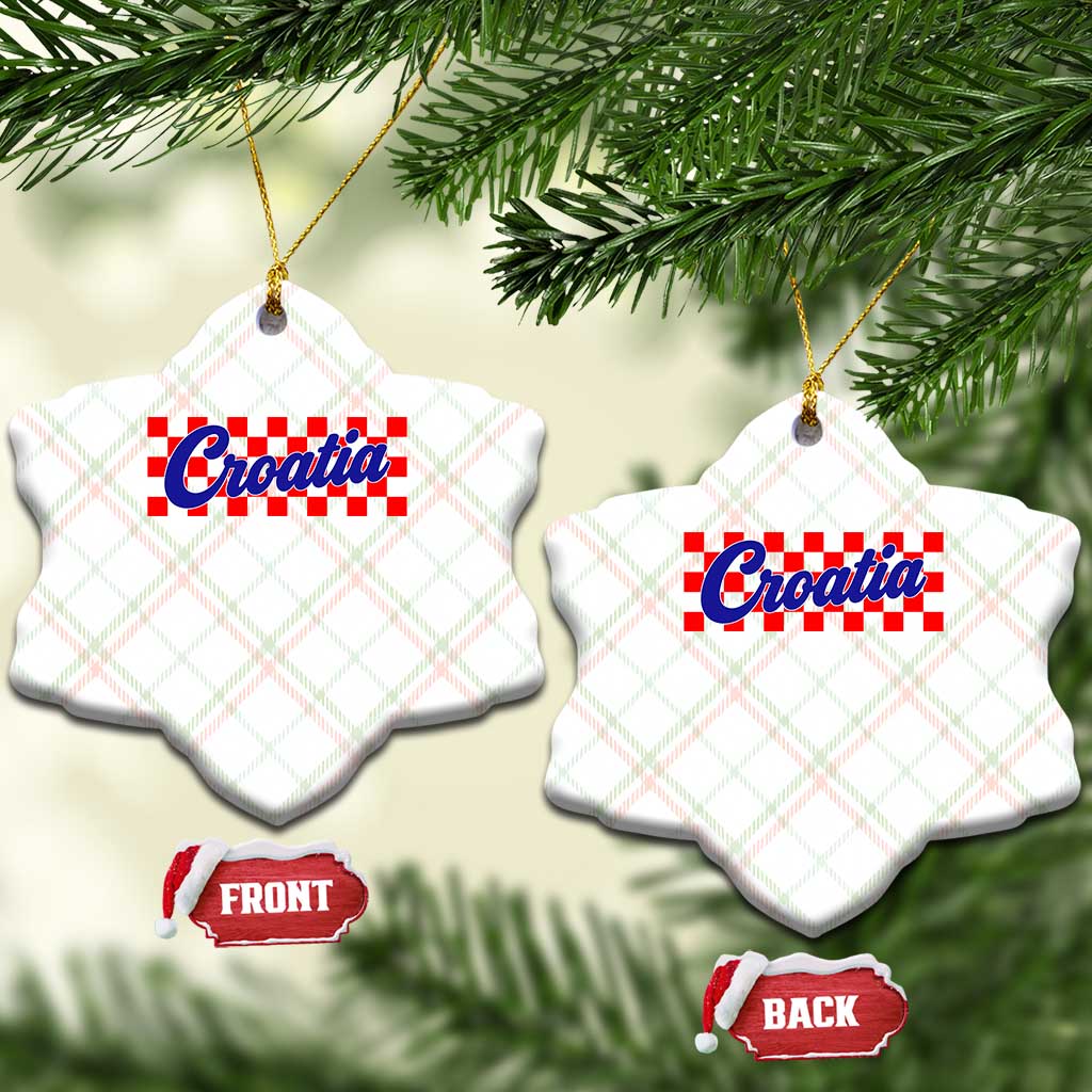 Croatia Ceramic Ornament Checkered Retro Hrvatska Zagreb Croatian