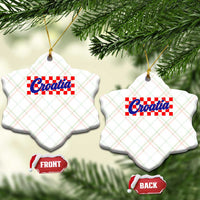Croatia Ceramic Ornament Checkered Retro Hrvatska Zagreb Croatian