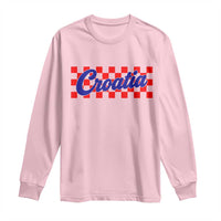 Croatia Long Sleeve Shirt Checkered Retro Hrvatska Zagreb Croatian