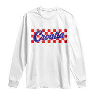 Croatia Long Sleeve Shirt Checkered Retro Hrvatska Zagreb Croatian