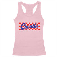 Croatia Racerback Tank Top Checkered Retro Hrvatska Zagreb Croatian