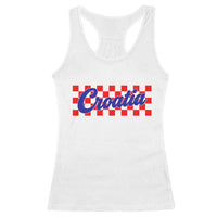 Croatia Racerback Tank Top Checkered Retro Hrvatska Zagreb Croatian