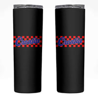 Croatia Skinny Tumbler Checkered Retro Hrvatska Zagreb Croatian
