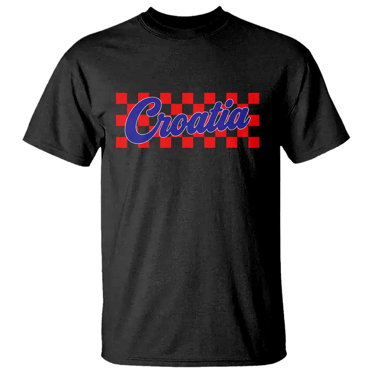 Croatia T Shirt Checkered Retro Hrvatska Zagreb Croatian
