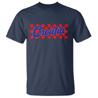Croatia T Shirt Checkered Retro Hrvatska Zagreb Croatian
