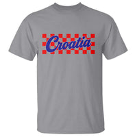 Croatia T Shirt Checkered Retro Hrvatska Zagreb Croatian