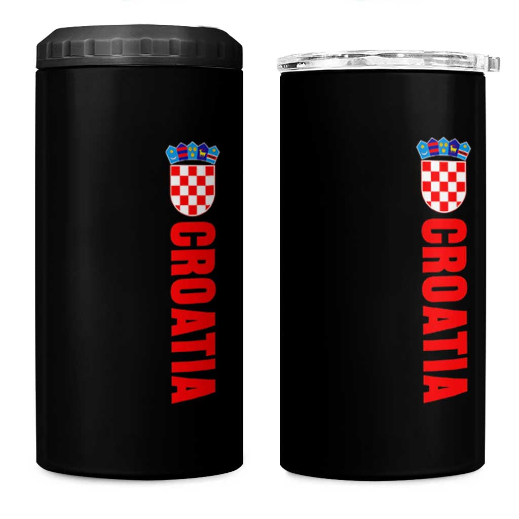 Croatia 4 in 1 Can Cooler Tumbler Vintage Hrvatska Zagreb Croatian