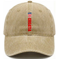 Croatia Washed Cotton Baseball Cap Vintage Hrvatska Zagreb Croatian