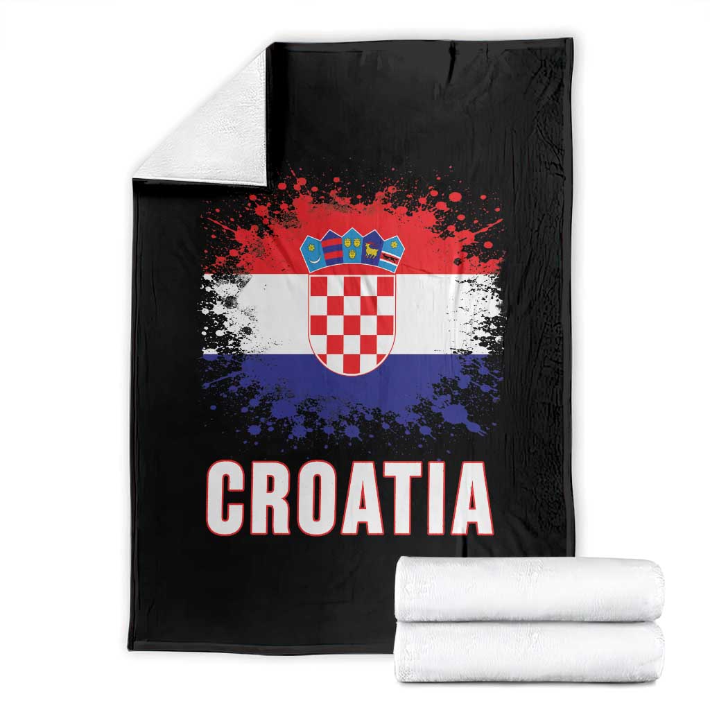 Croatia Throw Blanket Retro Vintage Watercolors Sport Hrvatska Flag Croatian