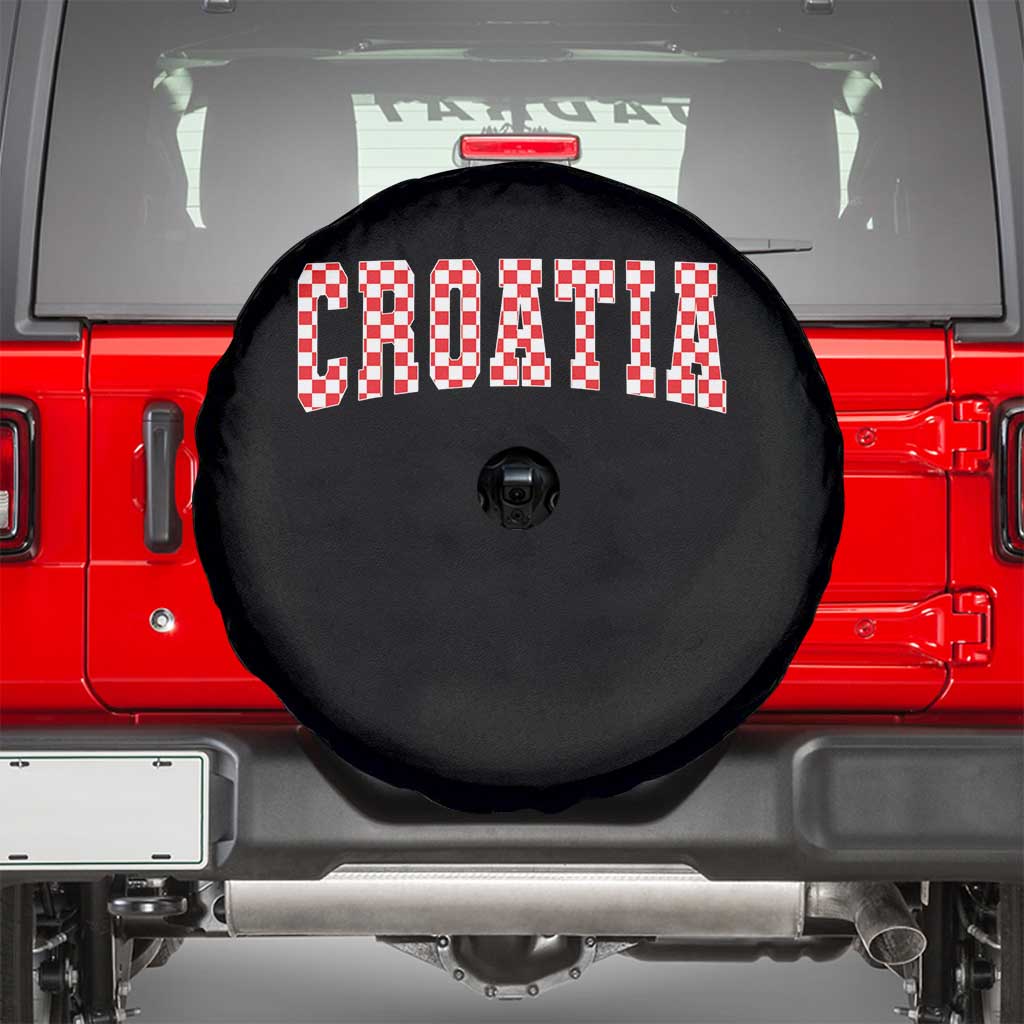 Vintage Croatia Spare Tire Cover Retro Varsity Hrvatska Flag Zagreb Croatian