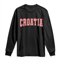 Vintage Croatia Long Sleeve Shirt Retro Varsity Hrvatska Flag Zagreb Croatian