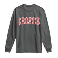 Vintage Croatia Long Sleeve Shirt Retro Varsity Hrvatska Flag Zagreb Croatian