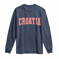 Vintage Croatia Long Sleeve Shirt Retro Varsity Hrvatska Flag Zagreb Croatian