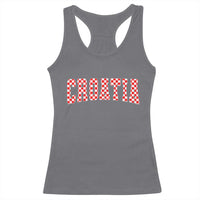 Vintage Croatia Racerback Tank Top Retro Varsity Hrvatska Flag Zagreb Croatian