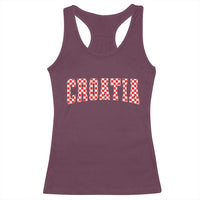 Vintage Croatia Racerback Tank Top Retro Varsity Hrvatska Flag Zagreb Croatian