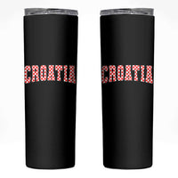 Vintage Croatia Skinny Tumbler Retro Varsity Hrvatska Flag Zagreb Croatian