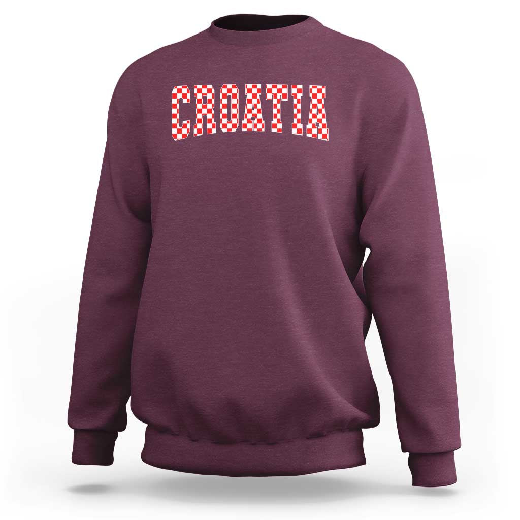 Vintage Croatia Sweatshirt Retro Varsity Hrvatska Flag Zagreb Croatian