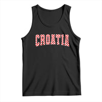 Vintage Croatia Tank Top Retro Varsity Hrvatska Flag Zagreb Croatian