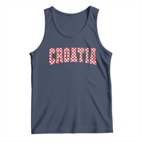 Vintage Croatia Tank Top Retro Varsity Hrvatska Flag Zagreb Croatian