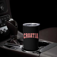 Vintage Croatia Tumbler Cup Retro Varsity Hrvatska Flag Zagreb Croatian
