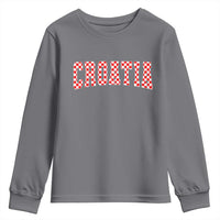 Vintage Croatia Youth Sweatshirt Retro Varsity Hrvatska Flag Zagreb Croatian