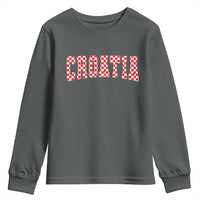 Vintage Croatia Youth Sweatshirt Retro Varsity Hrvatska Flag Zagreb Croatian