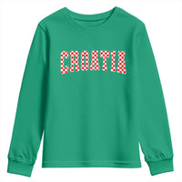 Vintage Croatia Youth Sweatshirt Retro Varsity Hrvatska Flag Zagreb Croatian