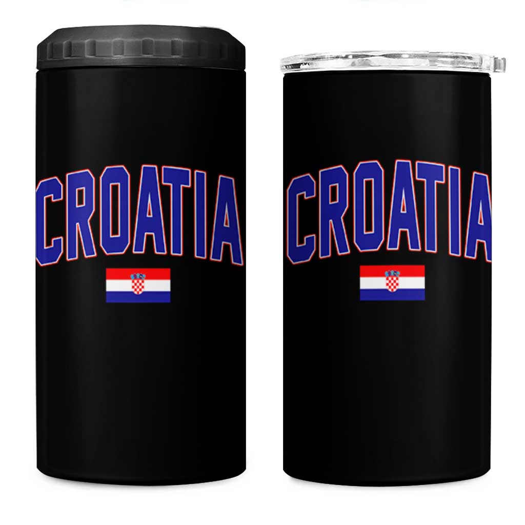 Croatia Flag 4 in 1 Can Cooler Tumbler Vintage Hrvatska Flag Zagreb Croatian Jersey Retro