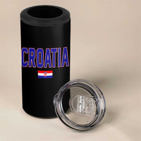 Croatia Flag 4 in 1 Can Cooler Tumbler Vintage Hrvatska Flag Zagreb Croatian Jersey Retro