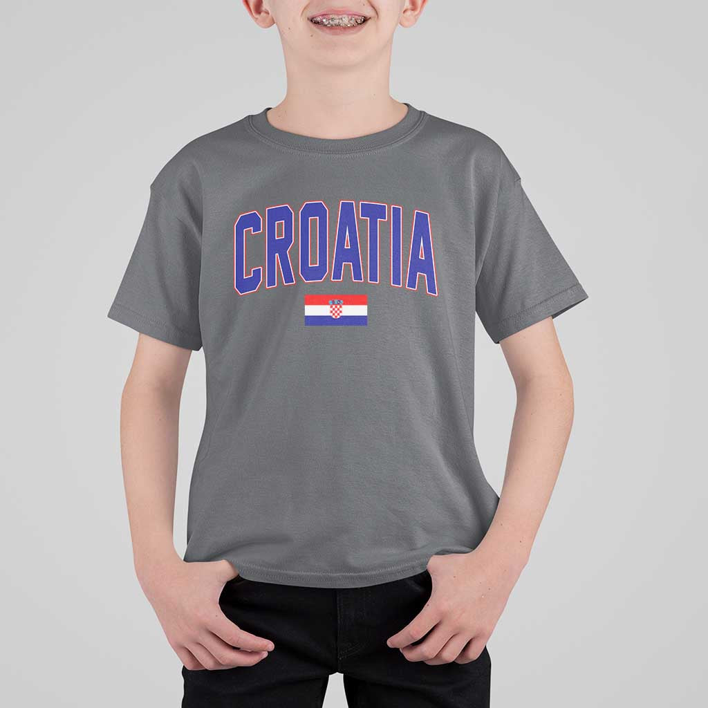 Croatia Flag T Shirt For Kid Vintage Hrvatska Flag Zagreb Croatian Jersey Retro