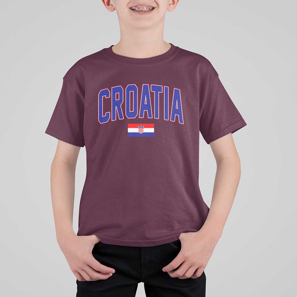 Croatia Flag T Shirt For Kid Vintage Hrvatska Flag Zagreb Croatian Jersey Retro