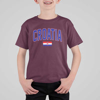 Croatia Flag T Shirt For Kid Vintage Hrvatska Flag Zagreb Croatian Jersey Retro
