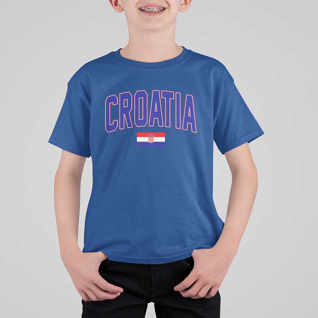 Croatia Flag T Shirt For Kid Vintage Hrvatska Flag Zagreb Croatian Jersey Retro