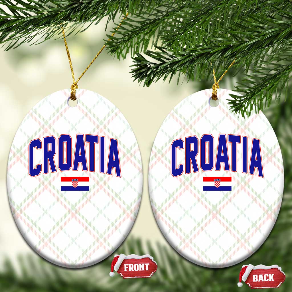 Croatia Flag Ceramic Ornament Vintage Hrvatska Flag Zagreb Croatian Jersey Retro