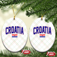 Croatia Flag Ceramic Ornament Vintage Hrvatska Flag Zagreb Croatian Jersey Retro