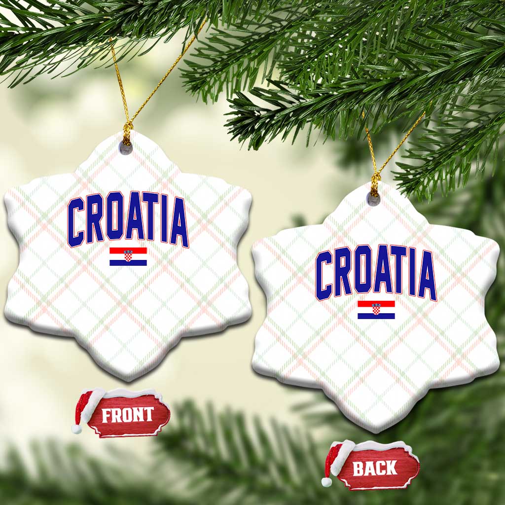 Croatia Flag Ceramic Ornament Vintage Hrvatska Flag Zagreb Croatian Jersey Retro