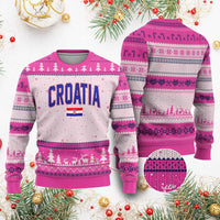 Croatia Flag Ugly Christmas Sweater Vintage Hrvatska Flag Zagreb Croatian Jersey Retro